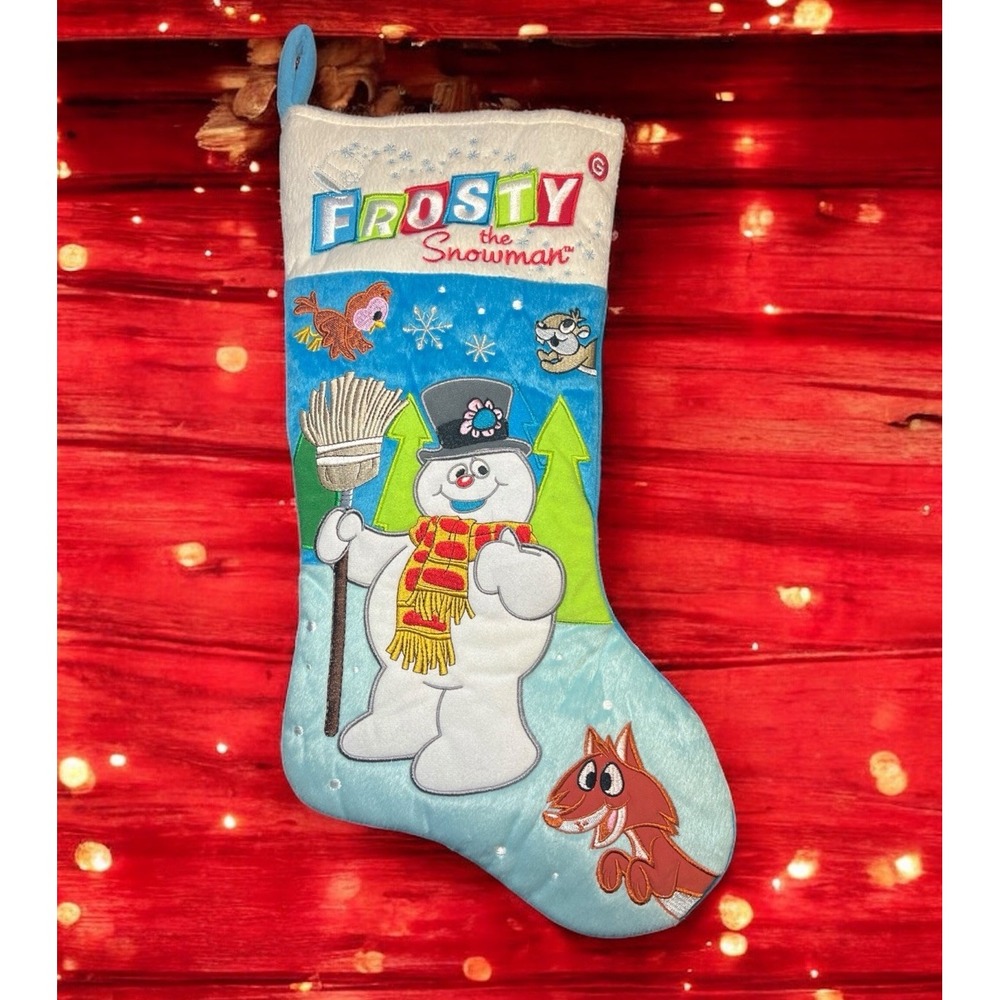 Frosty The Snowman Stocking Gemmy Christmas Plush 3D 19" Untested